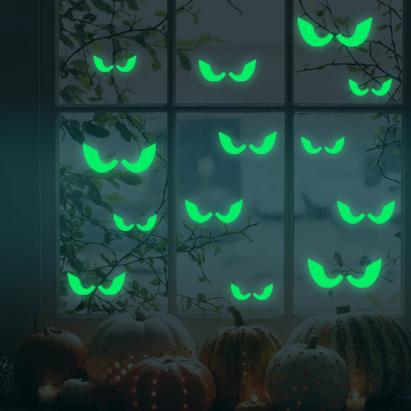 Honana DX-166 18PCS Halloween Fluorescent Glow Furtive Eyes Wall Sticker Home Bedroom Decor