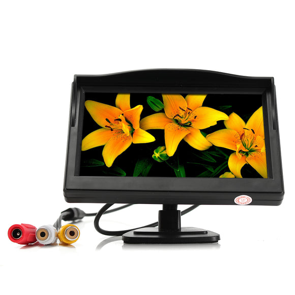 5 Inch TFT LCD Car Rear View Backup Reverse Monitor Parking Night Vision Camera Kit