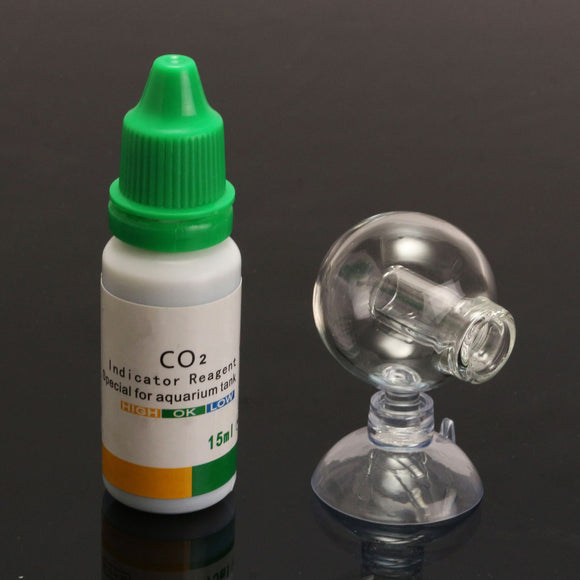 Aquarium Carbon Dioxide CO2 Monitor PH Indicator Glass Drop Ball Checker Tester