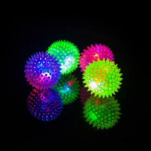 Squeaky Pet Toy Rubber LED Light Up Spike Ball Pet Dog Cat Toy