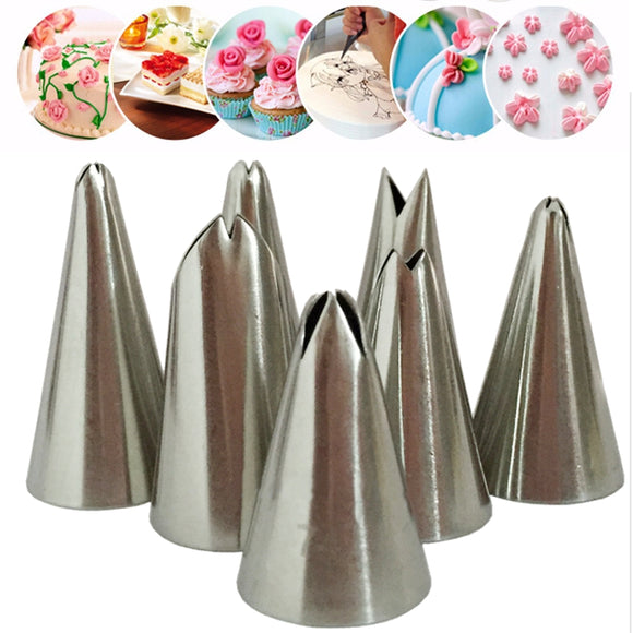 7Pcs Leaf Stainless Steel Icing Piping Nozzles Set Pastry Tips Cup Cake Decor Home Bakery Tools