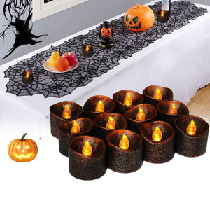 12PCS Battery Operated Halloween Party Decoration Electronic Flickering LED Candle Light