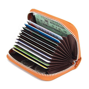 Women Genuine Leather 10 Card Slots Wallet