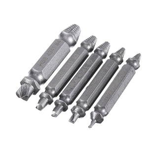 Drillpro 5pcs HSS Double Side Damaged Screw Extractor Out Remover Bolt Stud Tool