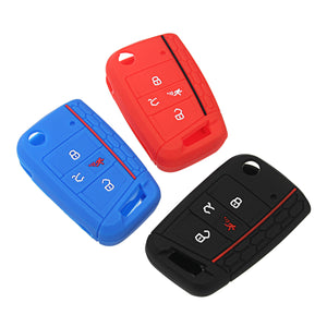 4 Buttons Silicone Car Key Case Three-dimensional Texture