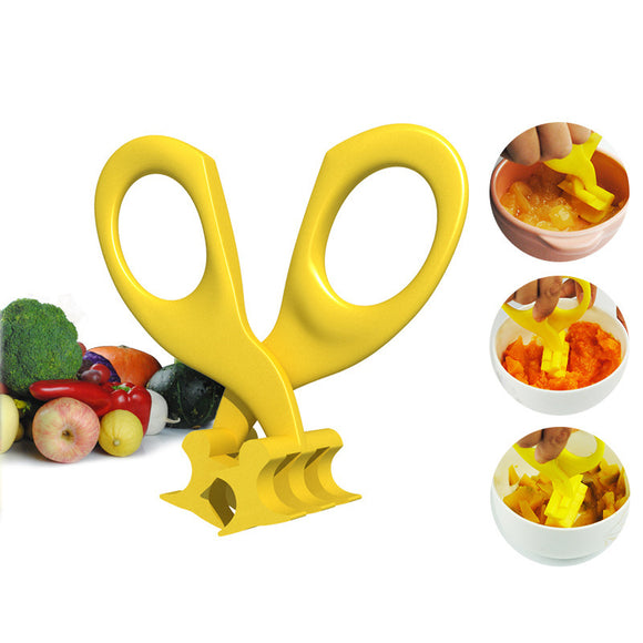 Real Bubee Baby Food Scissors Blister Crush Baby Food Supplement Scissors Children Tableware