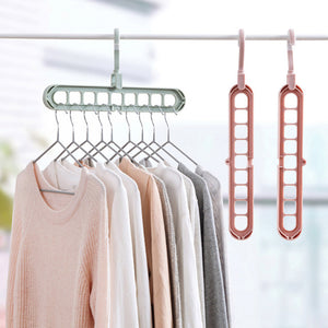 9 Holes Hanger 360 Degrees Rotatable Hook Balcony Coat Hangers Plastic Wardrobe Storage Rack