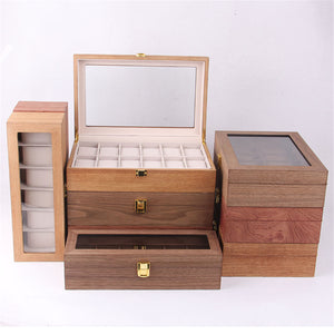 6/10/12 Slots Solid Wooden Watch Box Display Organizer Jewelry Storage Case