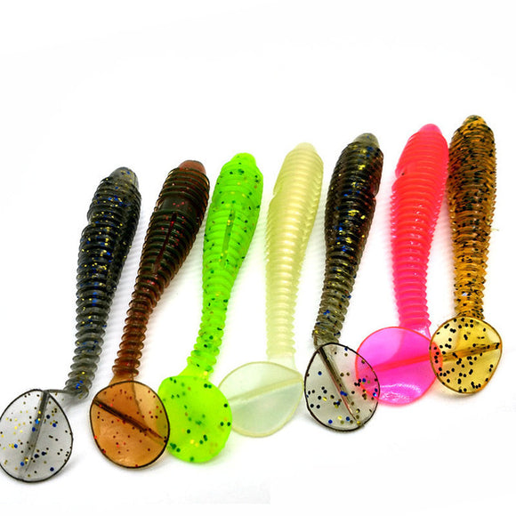 ZANLURE 21pcs 7.5cm 3g Yoyfishing Fishing Worm Swimbaits Jig Head Soft Lure Fly Bait Fishing Lure