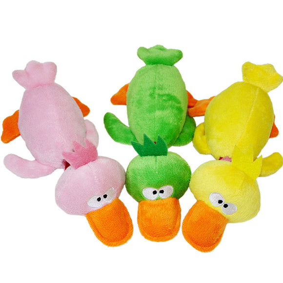 Pet Puppy Dog Chew Toys Plush Sound Duck for Small Dogs 3 Colors