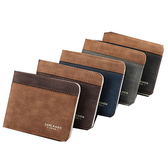 Patchwork PU Leather Wallet Horizontal Card Holder Casual Coin Purse For Men