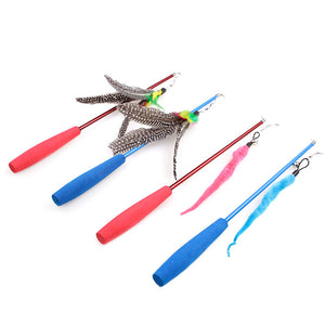 Yani MC-PW3 Pet Cat Toy Feather Scratcher Toys Retractable Kitten  Catcher Toys Interactive Cat Toys