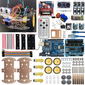 4WD Smart Robot Car Kit UNO-bluetooth IR Obstacle Avoid Line Follow L298N For Arduino