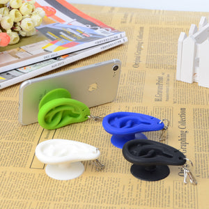 Ear Creative Silicone Sucker Stand Holder Cable Organizer For Smartphone Key Chain Earphone