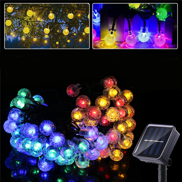 Outdoor Solar Powered 6.5M 30 LED Bulb String Light Garden Holiday Christmas Wedding lamp