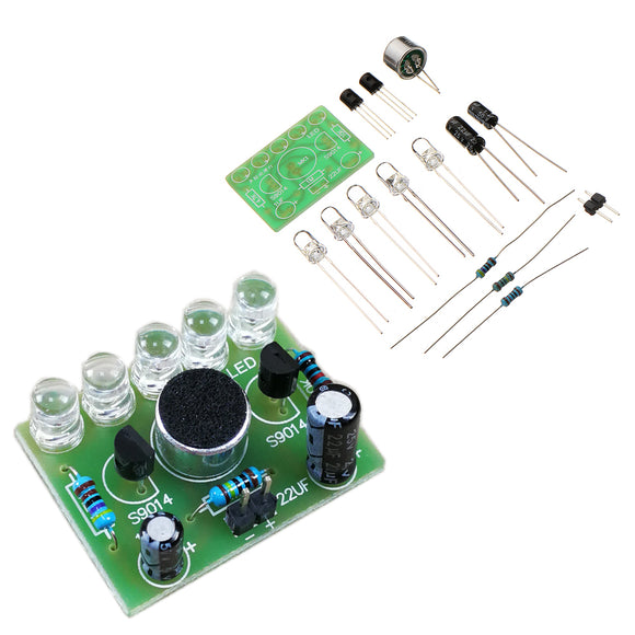 10pcs DIY Voice Controlled Melody Light 5MM Highlight DIY LED Flash Electronic Training Kit
