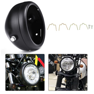 5.75'' Round Motorcycle LED Headlight Mount Housing Bucket Bracket For Bike Blk