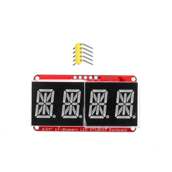 3pcs 4-bit Pozidriv 0.54 Inch 14-segment LED Digital Tube Module Red & Orange I2C Control 2-line Control LED Display Screen Module