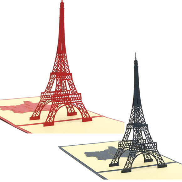 Handmade 3D Pop Up  Eiffel Tower Greeting Card Birthday Anniversary Party Invitation Card