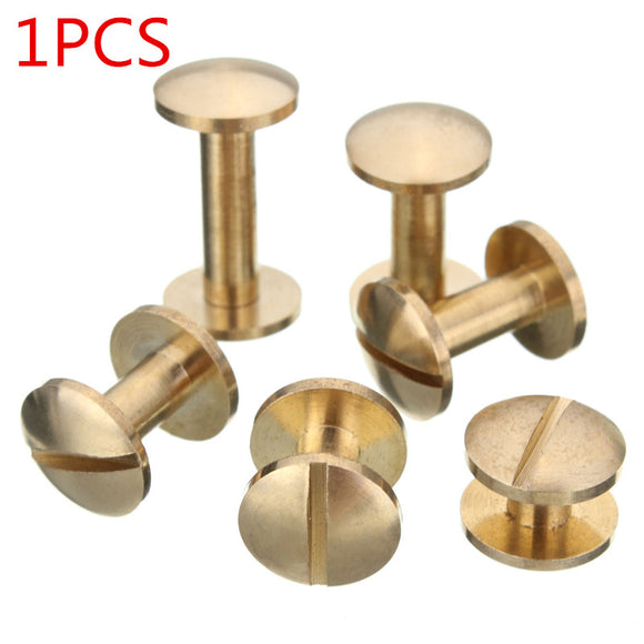 Solid Brass Arc Button Stud Screw Nail 4-15mm Screw Back Leather Belt Button Screws