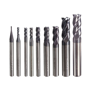 Drillpro 1-10mm 4 Flutes Tungsten Carbide Milling Cutter HRC50 Milling Cutter CNC Tool