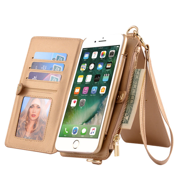 Genuine Leather Multifunctional iPhone6/6s/6 plus/6s plus Phone Case Wallet Card Holder Phone Bag