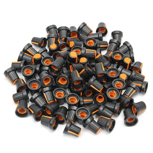 100pcs Volume Potentiometer Control Rotary Knobs For 6mm Dia Knurled Shaft