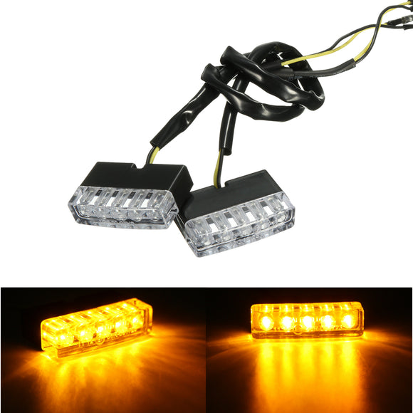 12V Motorcycle Flush Mount Turn Signal Lights Amber Universal