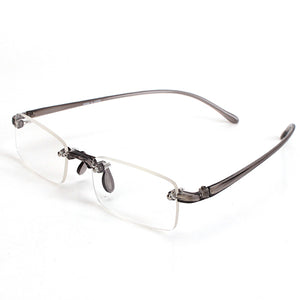 Grey Rimless Light Presbyopic Reading Glasses Fatigue Relieve Strength 1.0 1.5 2.0 2.5 3.0