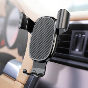 Bakeey Carbon Fiber Gravity Linkage Air Vent Car Phone Holder For 4.0-6.0 Smart Phone