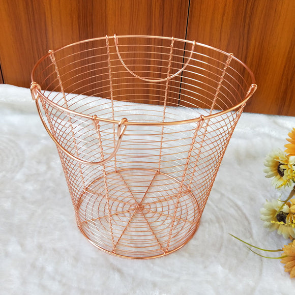 Copper Wire Mesh Round Baskets Bin Contemporary Homewares Gift Novelty Storage