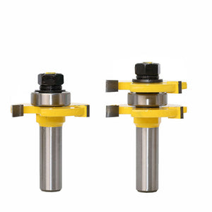 2pcs 12MM 1/2 Shank Tongue & Grooving Joint Assemble Router Bits 3/4 Stock T-Slot Tenon Milling Cutter for Wood Woodworking"