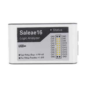 Saleae16 Logic Analyzer 16 Channels 100M Sampling Rate 10G Depth ARM FPGA Decoder Host +USB Cable + Test cable + Clip