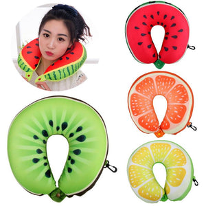 Fruit Cartoon Memory Foam Car Air Travel U Shaped Pillow Neck Rest Cushion