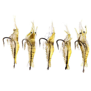 20pcs Shrimp Fishing Lure Soft Prawn Shrimp Fishing Lure with Hook