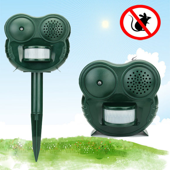 GreatHouse Owl Shaped Electric PIR Sensor Mouse Repeller Outdoor Garden Sonic Animal Repellent