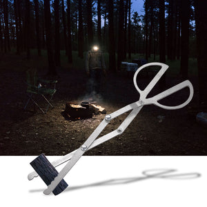 Folding Wood Tongs Log Grabber Tweezers Clamp Portable Camping BBQ Steel Tweezers Clip