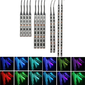 12pcs 18Colors Atmosphere RGB SMD 5050 LED Light Strip Flexible Motorcycle