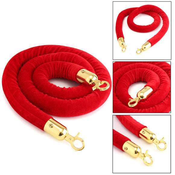 150CM Red Queue Control Barrier Posts Cola Safety Belt Velvet Ropes