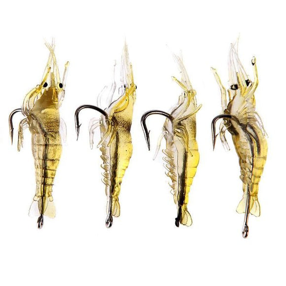 ZANLURE 4cm Shrimp Fishing Soft Prawn Lure Hook Tackle Bait Fishing Lures