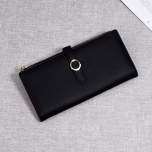 Women Faux Leather Double Fold Fashion Purse Card Holder