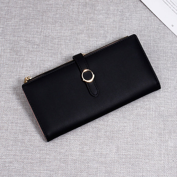 Women Faux Leather Double Fold Fashion Purse Card Holder