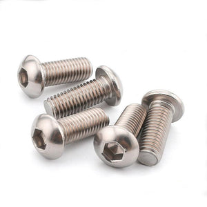 Suleve M6CH3 50Pcs M6 Carbon Steel Hex Socket Button Head Screw Bolts 10-20mm