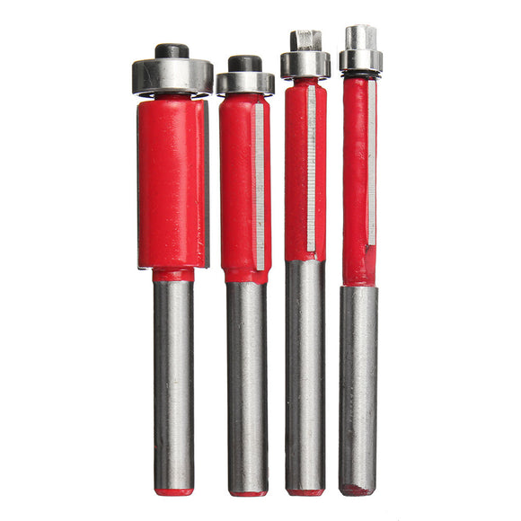 1/4 Inch Shank End Bearing Dual Flutes Trim Cutter Router Bit for Woodworking