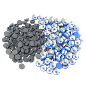 100Pcs 20MM Sealing Bottle Caps Rubber Stopper Blue Aluminum Plastic Cover