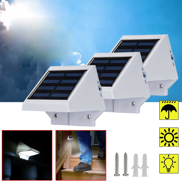 Solar Powered 4 LED Wall Light Outdoor Garden Fence Patio Door Lantern Lamp