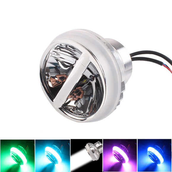 DC12-80V Motorcycle LED Hi/Lo Beam Day Spot Lightt Angel Eyes Flash Headlight Aluminum