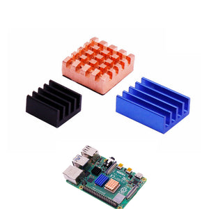 1 Copper Sheet + 2 Aluminum Sheets Heatsink Kit with Black Glue for Raspberry Pi 4B