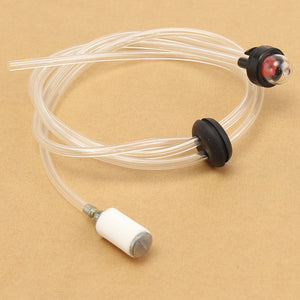 Transparent Fuel Petrol Inline Filter Hose Line Primer Pipe Bulb Kit