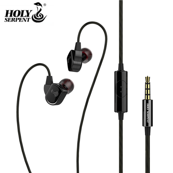 HOLY SERPENT H3 Sport Running Wired Control Headphone Earphone With Mic